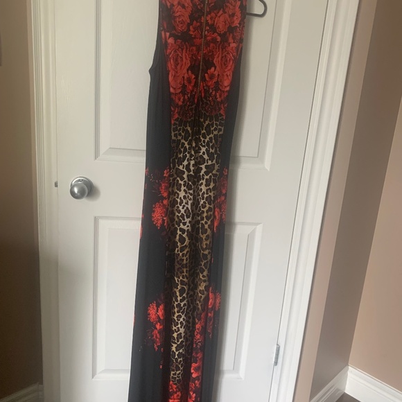 Joseph Ribkoff dress Size 6 red, black, leopard print - Picture 1 of 3
